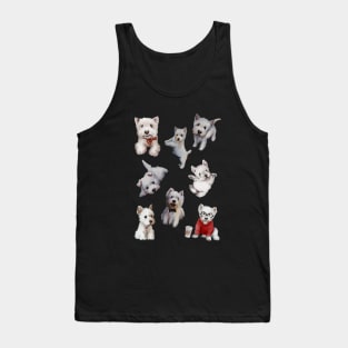 Westies Dogs Sticker Set Extended Tank Top